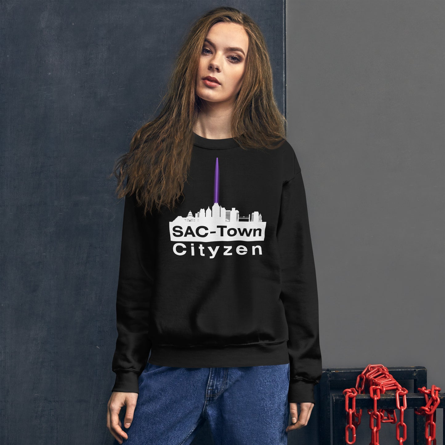 Sac Town (Sacramento) Cityzen Crewneck Sweatshirt Large Front Print