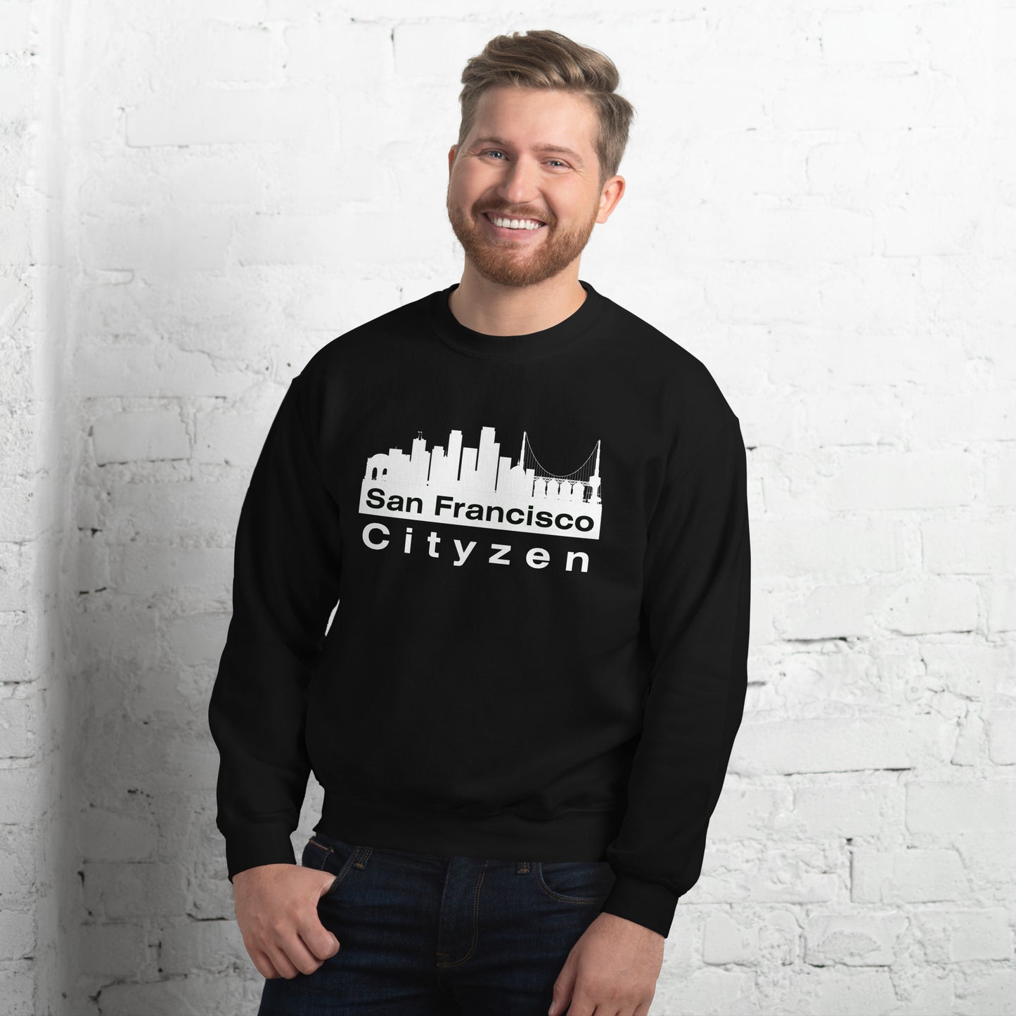San Francisco Cityzen Crewneck Sweatshirt Large Front Print