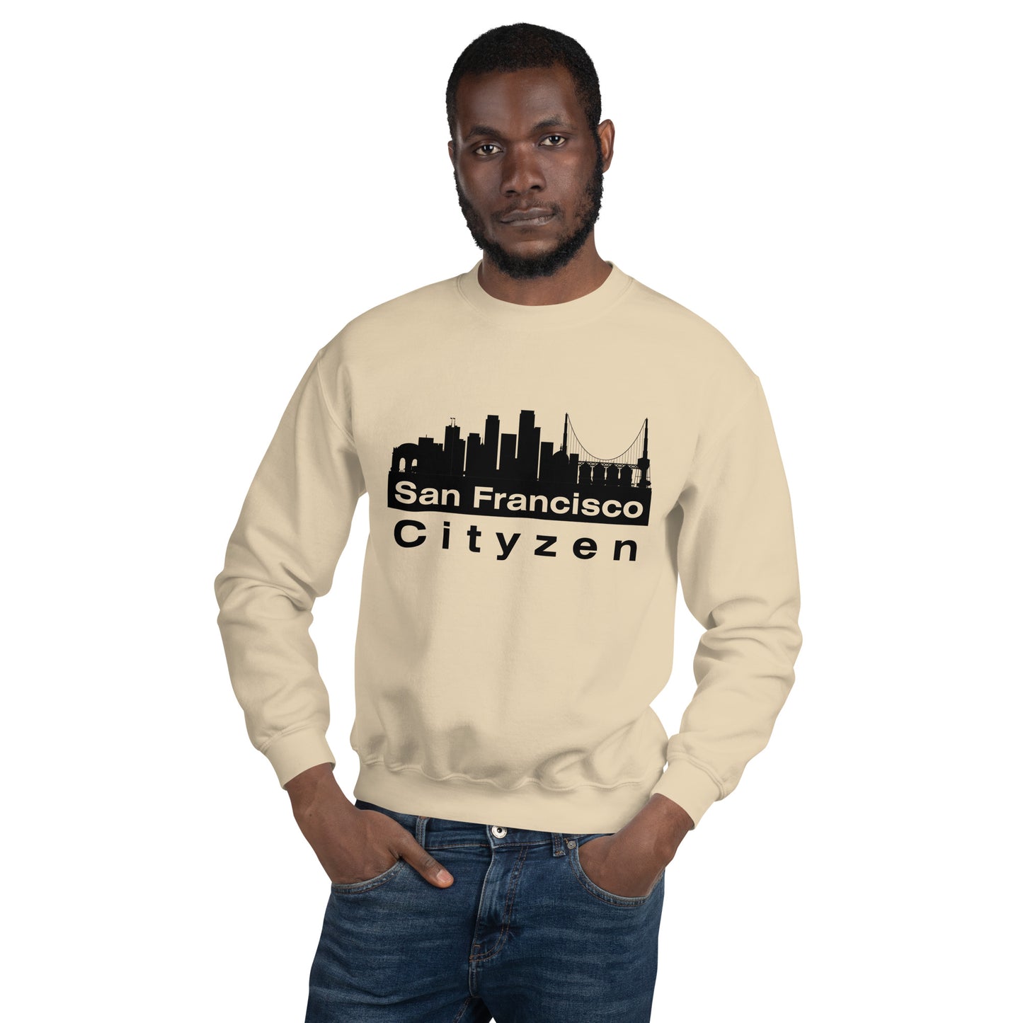 San Francisco Cityzen Crewneck Sweatshirt Large Front Print